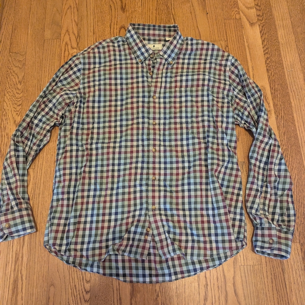 Southern Pines Men's Long Sleeve Button Down Shirt XXL Collared Plaid Preppy